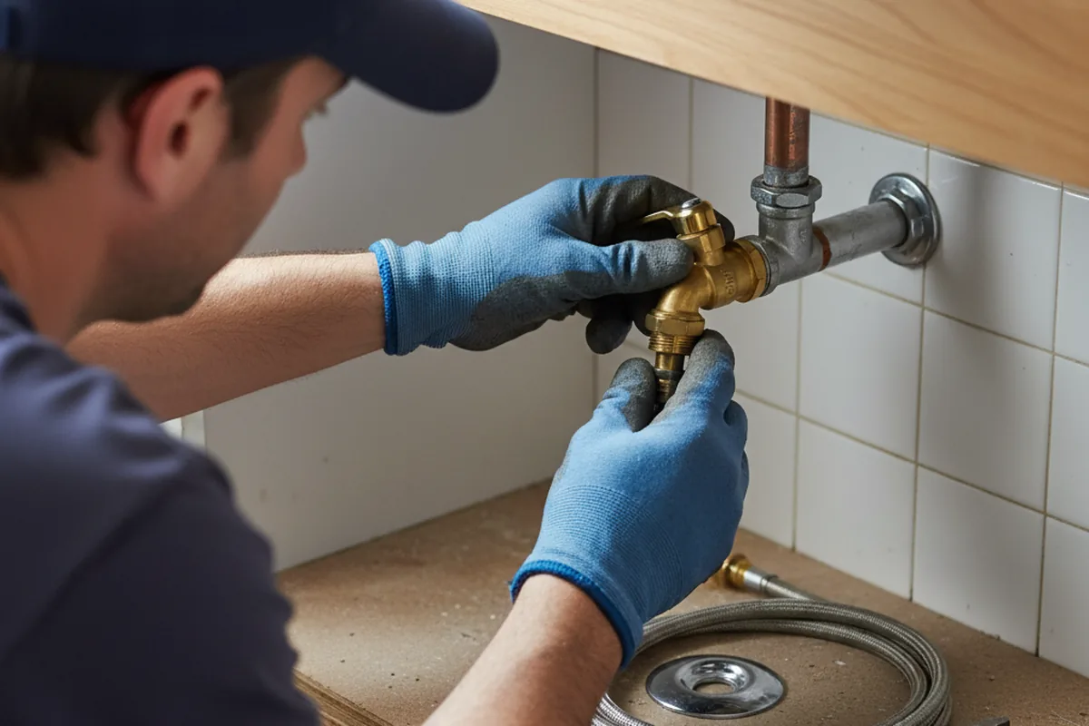 Shutoff valve and fitting work during Emergency Plumbing in Kiefer